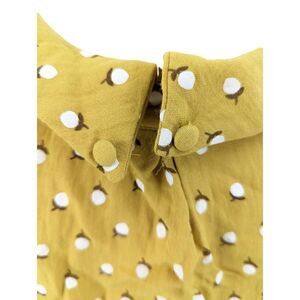 Tulip Women Yellow Acorn Print Polkadot Blouse Size Large